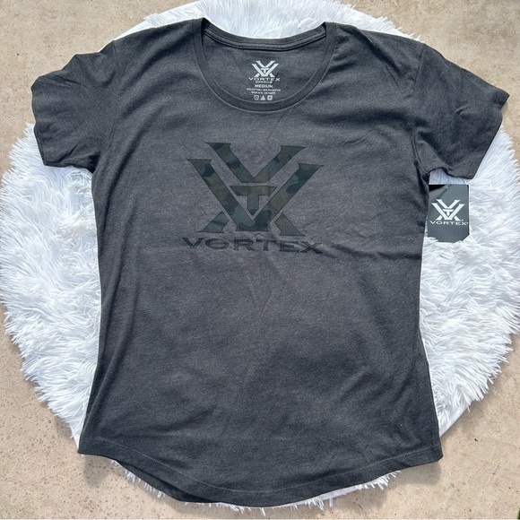 Vortex Logo Women's Charcoal Grey Graphic Tee Size Medium NEW - Picture 1 of 10